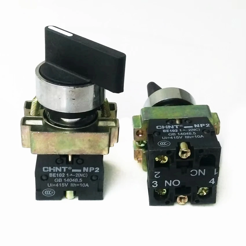 1PCS CHINT  NP2-BJ25 NO+NC 2 Positions Maintained Extended Lever Select Selector Switch XB2-BJ25