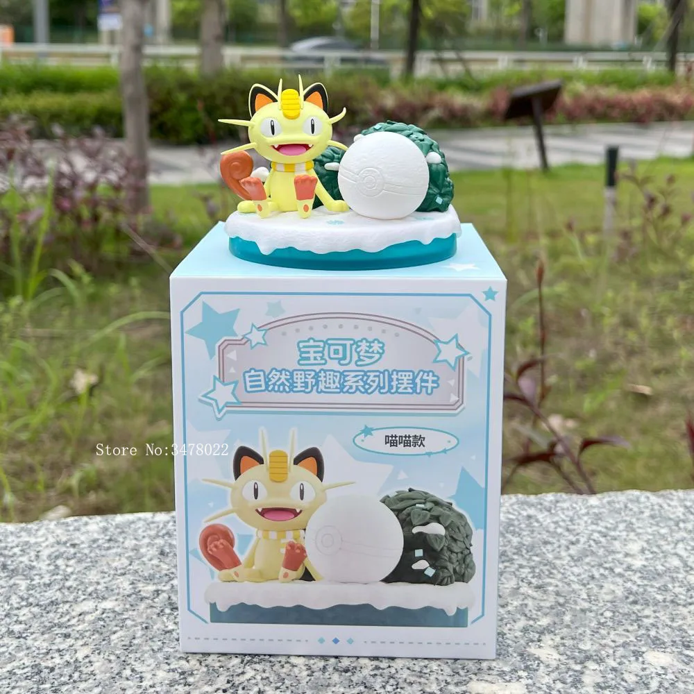 Original Pokemon Natürliche Spaß Psyduck Pikachu Eevee Mauzi Bulbasaur Slowpoke Anime Action-figuren PVC Spielzeug Kawaii Puppe Geschenk