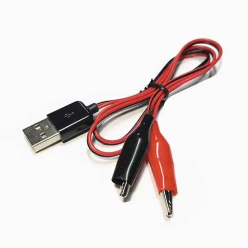 60cm Alligator Clip To USB Male Female Connector Adapter Crocodile Test Clamp Clip Power Cable