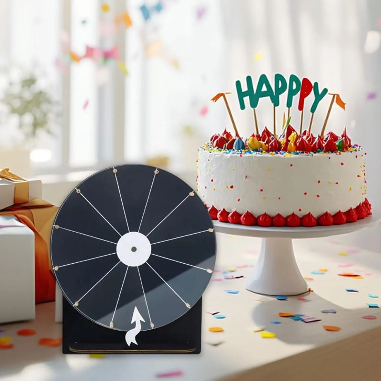 Rotating Wheel for Prizes Fortune Wheel Reusable Tabletop Prize Turntable Drinking Game Supplies for Adults Club Classroom