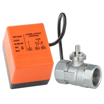 AC220V DC12V-24V 電動螺紋不鏽鋼球閥雙控三線電磁閥執行器,DN15/20/25/32/40/50 10 最佳銷售 電動閥 - №8