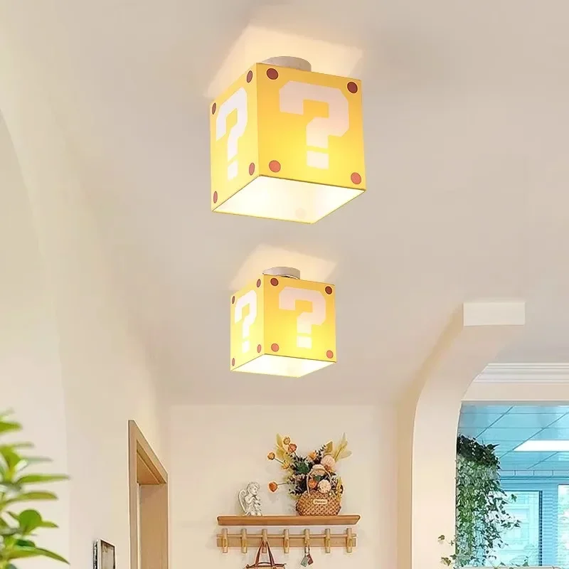 

Modern Creative LED Boy Girl Bedroom Aisle Ceiling Lights Yellow Question Mark Shape for Childrens Room Hallway Corridor Lamp