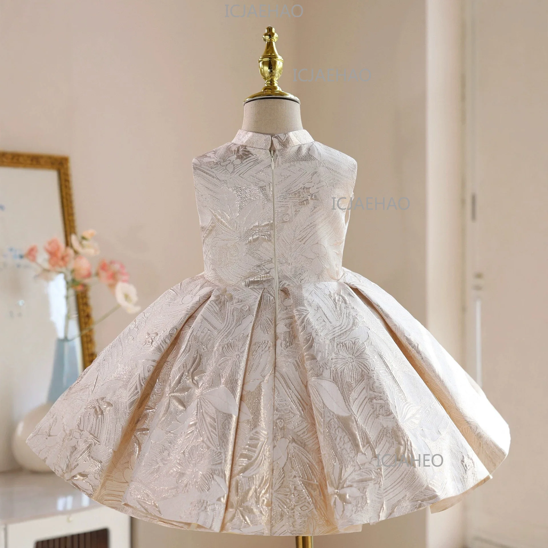 2026 SleevelessBaby Girl 1st Birthday Banquet Gown Flower Girl Princess Dress Kids Host New Dress  Performance Children Costume - view 6