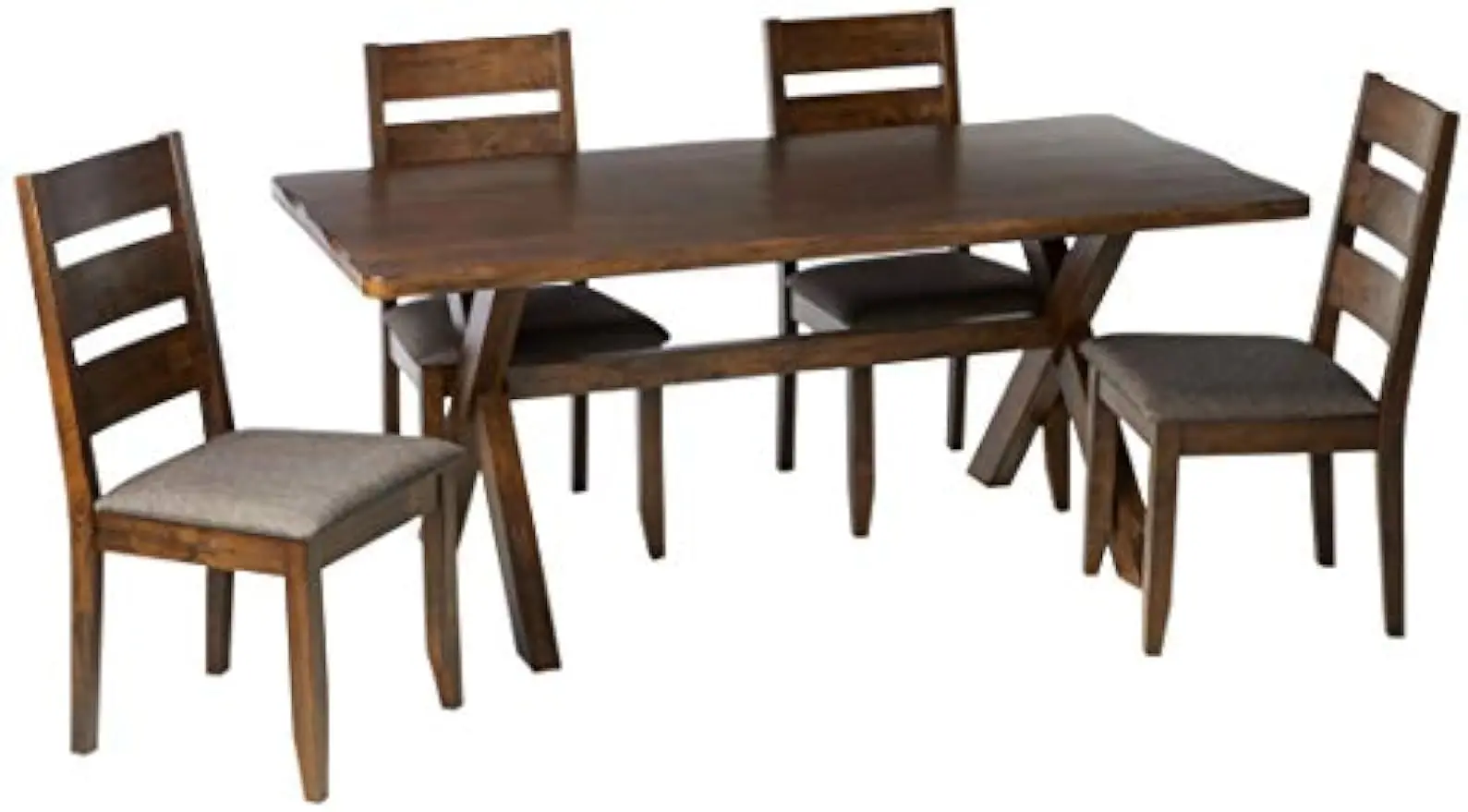 5-piece dining table set with stand, twisted nutmeg and grey 106381-S5