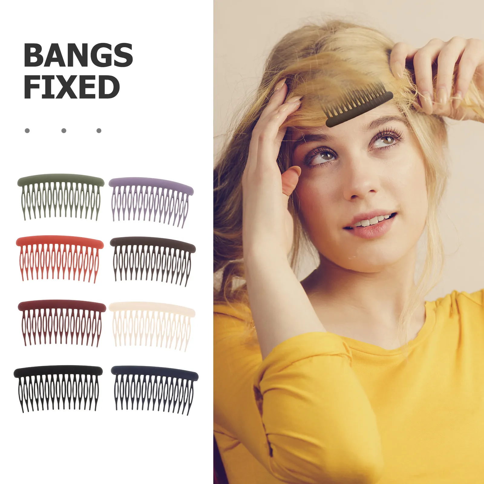 8Pcs Frosted Side Combs Matte Finish Hairpin Side Bang Holders Soft Hair Accessories for Daily Use Parties Weddings Small French