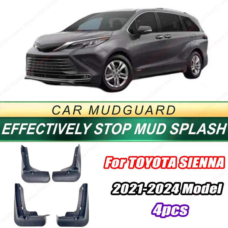 For TOYOTA SIENNA 2021-2024 Model 4PCS Front Rear Mud Flaps Splash Guards Fender Mudguards Auto Accessories