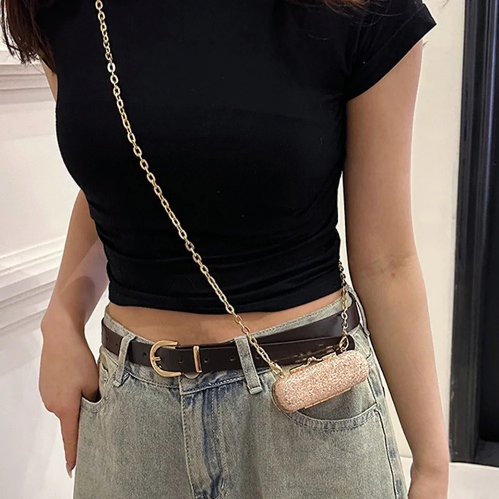 

Casual Glitter Evening Banquet Bag Mini Sequin Crossbody Box Handbag Elegant Luxury Lipstick Storage Bag Women