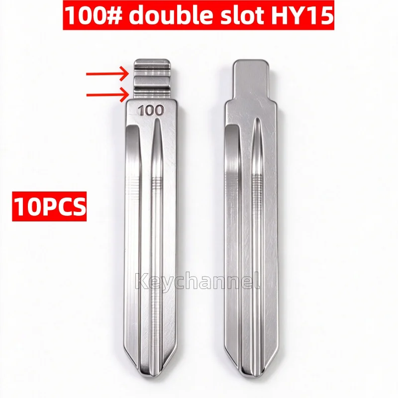 Keychannel 10PCS Original HY15 Car Key Blade 100# Double Pin Flip Blank For Kia K2 Replacement Flip Remote Blade Locksmith Tool