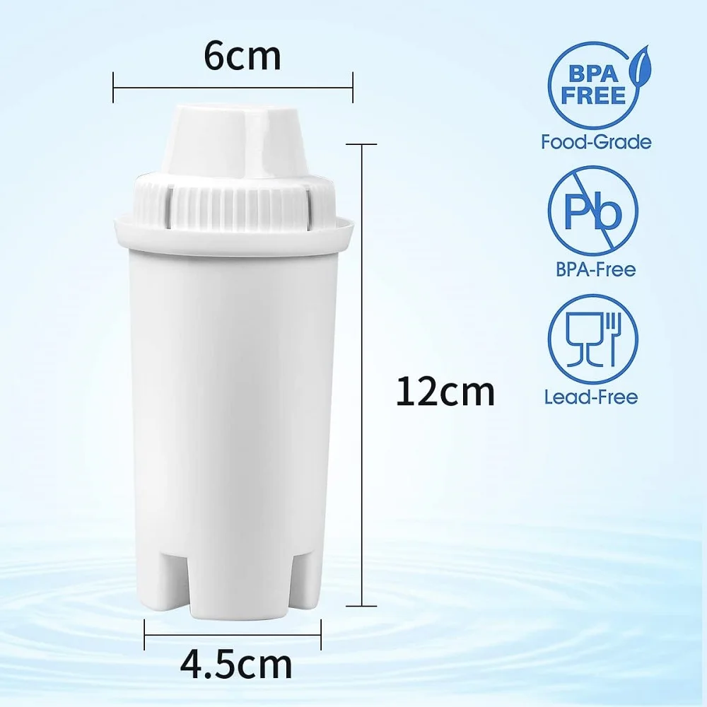 6 Pack Water Pitcher Filters Compatible with Brita Pitcher Filter Standards Grand,Wave Classic 35557,OB03,107007