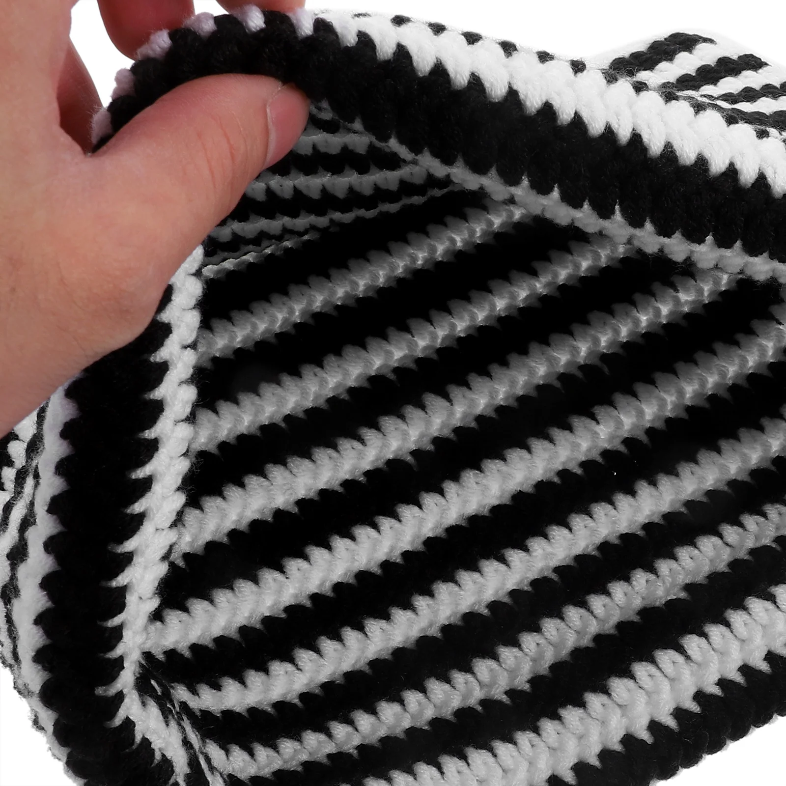 

Striped Cat Ear Beanie Cap Knitting Warm Unisex Knit Cap Soft Skin-Friendly Thermal Hat For Women Men Outdoor Winter Thermal