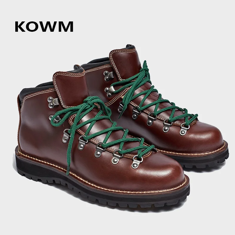 KOWM Botas de senderismo impermeables piel de vaca tobillo Goodyear - imagen 3