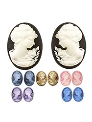 20 pz / lotto Resina Lady Cameo Testa 13x18mm Perlina All'ingrosso FAI DA TE Per Cameo Orecchini Anello Collana Spilla Bracciale B001