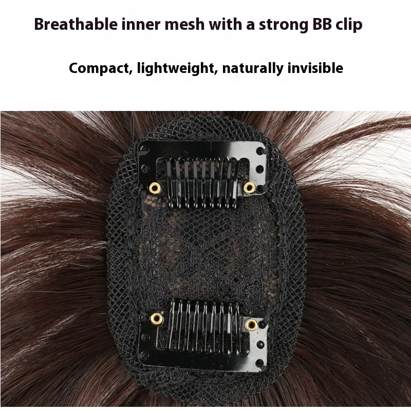 여성용 3D 에어뱅 헤어피스 탑 헤어 교체용 헤어라인 커버 가짜 앞머리 합성 헤어 여성용 4x5cm 5x7cm 6x6cm