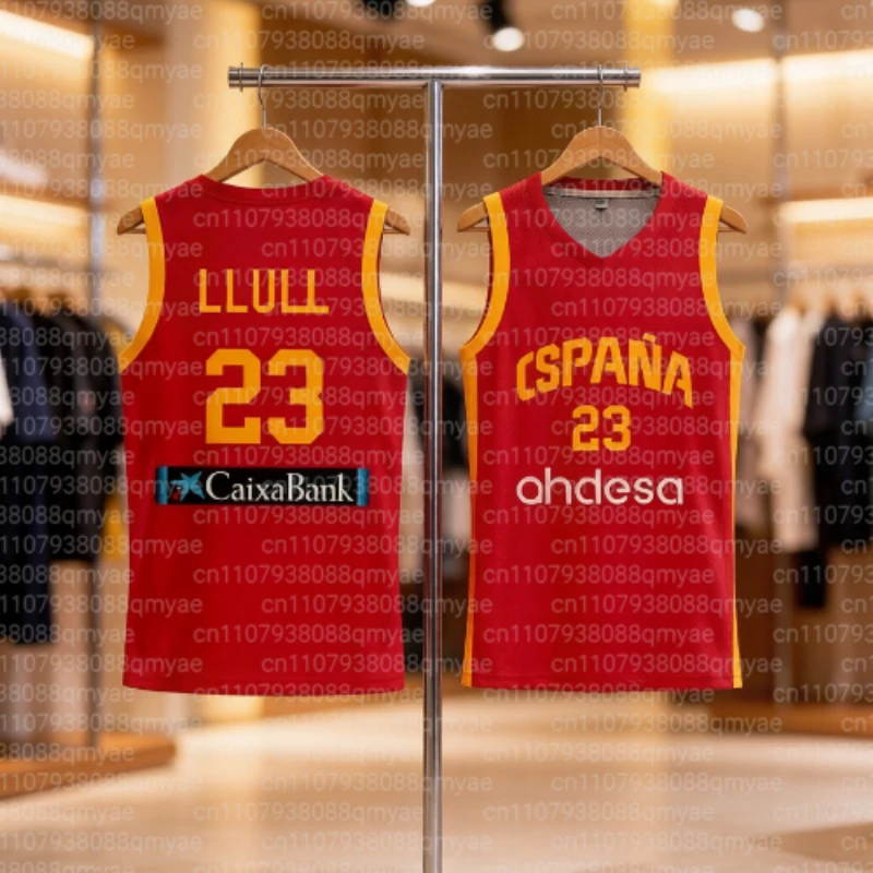 New Spanish Parent-child Basketball Shirt 3D Printed Adult and Children's Casual Sports Quick Drying Breathable Vest