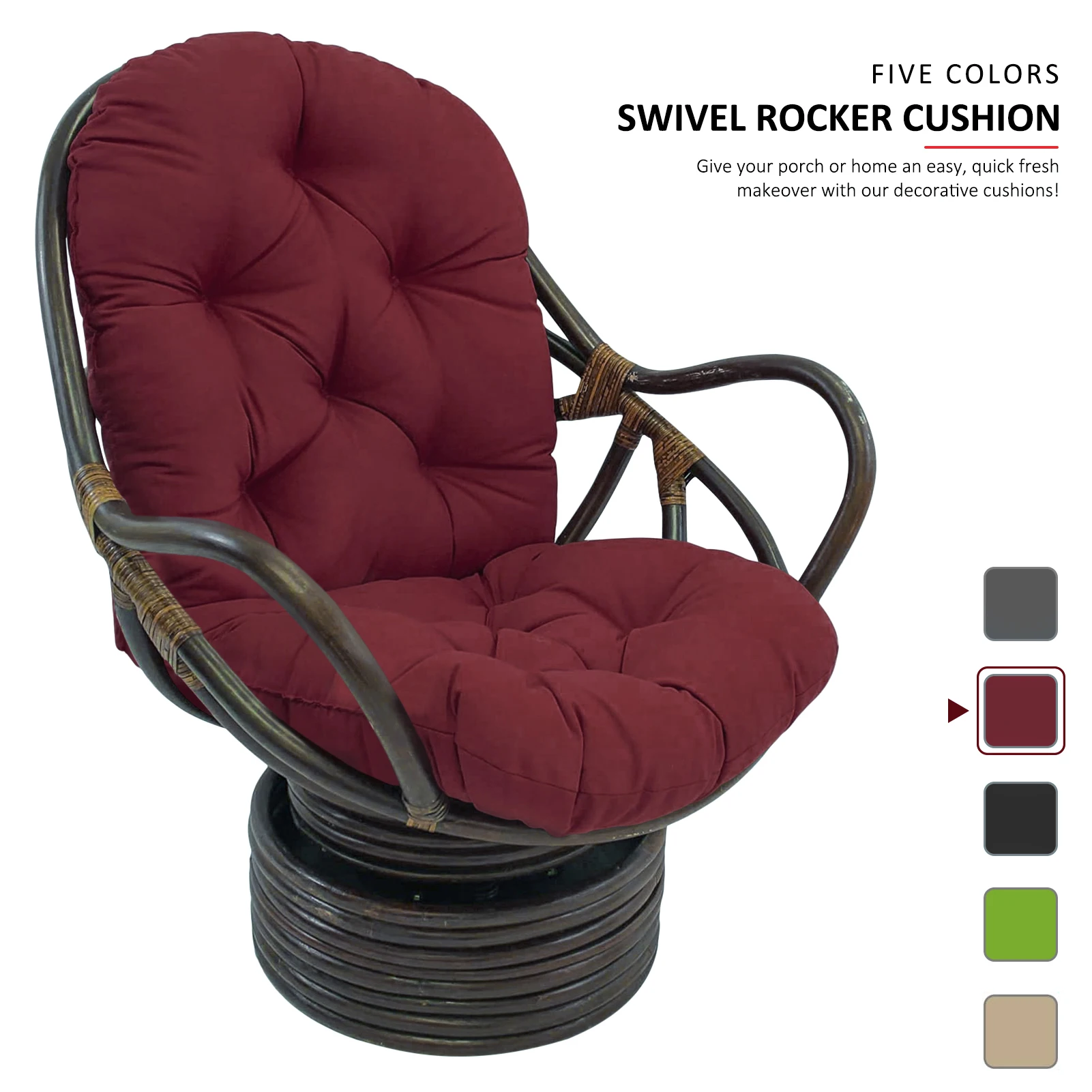 Replacement Chair Cushion For Outdoor Garden Swivel Rocker Lounger Swing Chair Nest Backrest Pillow Comfortable Accessories