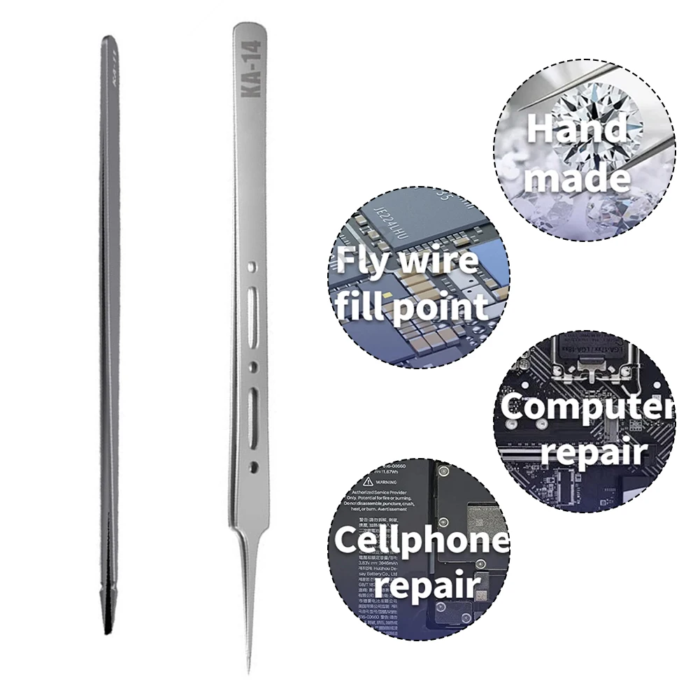 

KA11 & KA14 Pointed Tweezers for Accurate Clamping of Fine Components Essential Tool for Electronics Maintenance