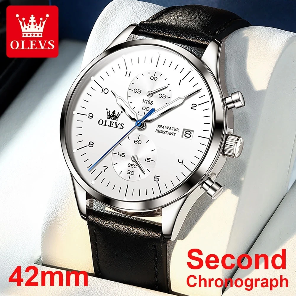 OLEVS Original Men\'s Watches Top Brand Chronograph Quartz Watch for Men Waterproof Luminous Date Male Wristwatch Casual Luxury