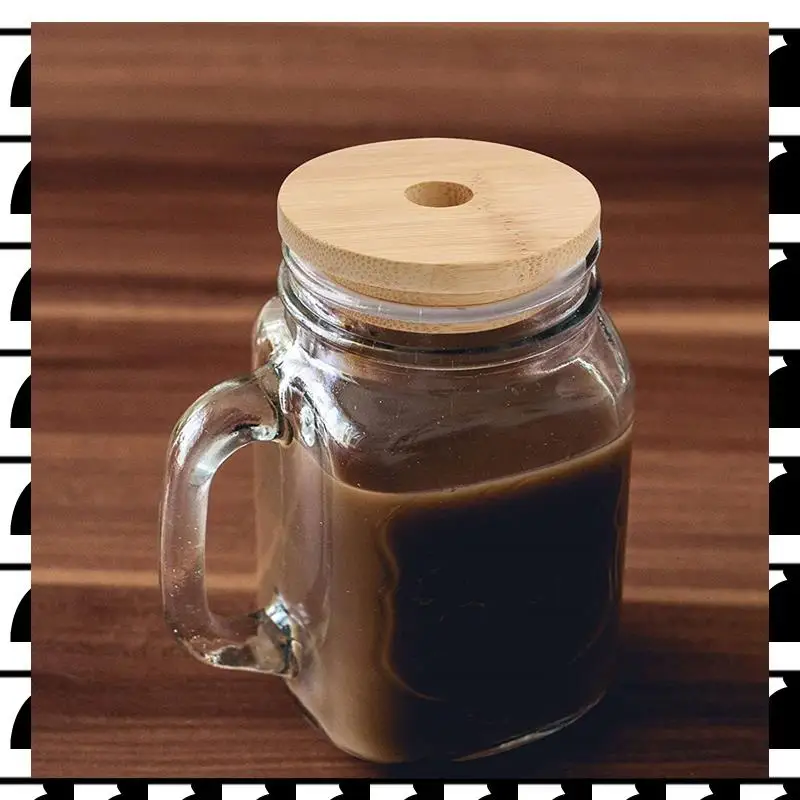 

A44U 4X Reusable Bamboo Jar Lids 70MM Bamboo Mason Jar Lids With Straw Hole For Wide Mouth Mason Jar