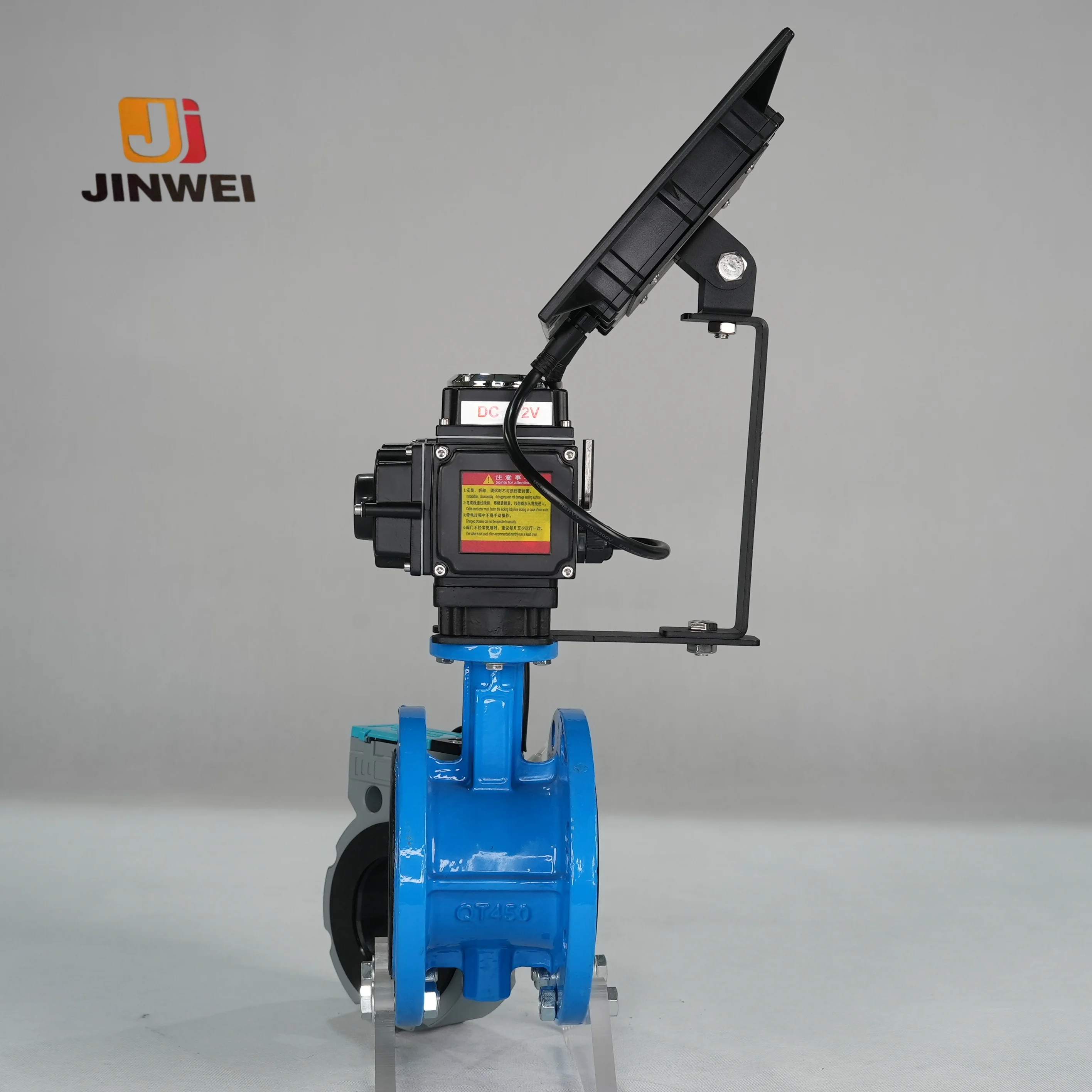 Solar-powered Electric Valve Wifi Intelligent Wireless Control Agricultural Irrigation butterfly Valve with Flow Speed Monitr