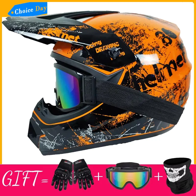 Motorcycle Helmet Off-road Bike Helmet Capacete Motocross Casco send 3 men kids gift Motocross Downhill AM DH Cross Helmet