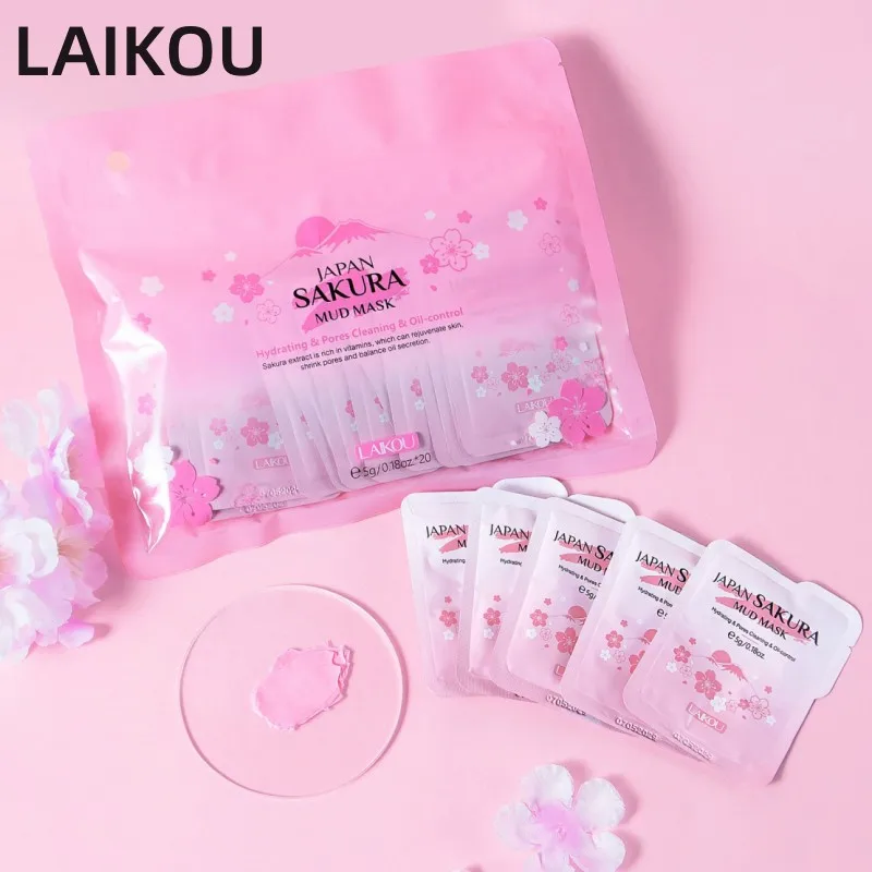 Skin Care Sakura Mud Mask Deep Clean Pores Washable Mask Moisturizing Skin Shrink Pores Sleeping Face Mask Face Care Products