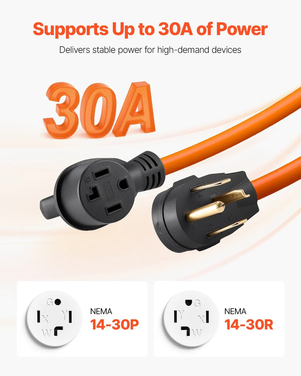 

Удлинитель для сушилки 10 футов, 4-контактный, NEMA 14-30P на 14-30R, 30А