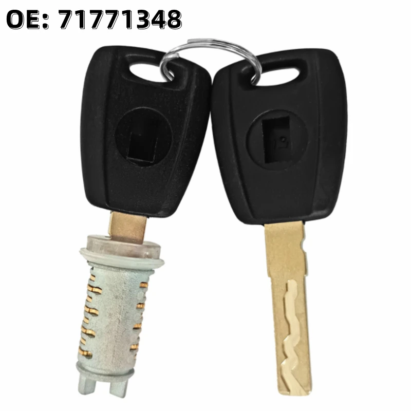 XIEAILI OE: 71771348 OEM Front Left Door Lock Barrel Cylinder For Fiat Punto Panda Doblo 500 With 2Pcs Key