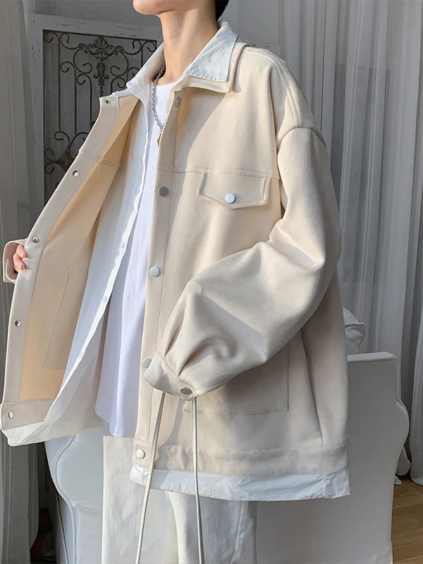 

Весенне-осенние парные комплекты одежды Salt System: мужская куртка-обманка (имитация двухслойности) в рабочем стиле, с длинным рукавом, приталенного кроя, для верхней части тела.