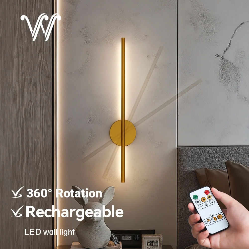 Wireless Wall Light Sconces Rechargeable 2-Pack Interior Wall Sconce with Remote Control LED Wall Lamp for Bedroom Living Room