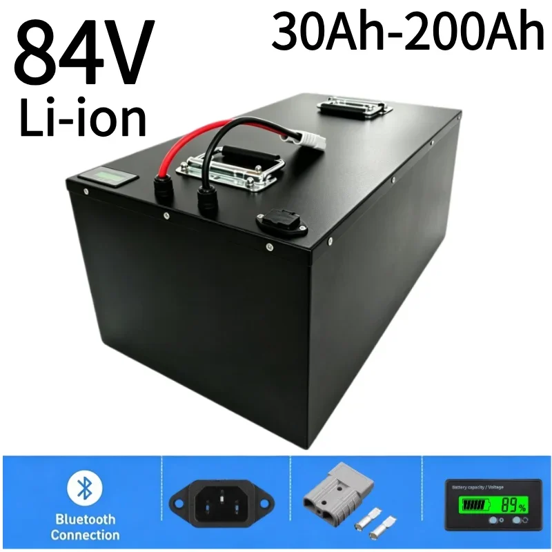 84V Lithium Ion Battery 30Ah-200Ah Built-in BMS With Charger For 4000W 5000W Inverter Electric Motorcycle Golf Cart Power Replac