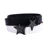 Alloy Retro Width Waist Belt Y2k Waist Strap PU Leather Corset Belt Star Buckle Belt Adjustable Waistband Women Waist Belt