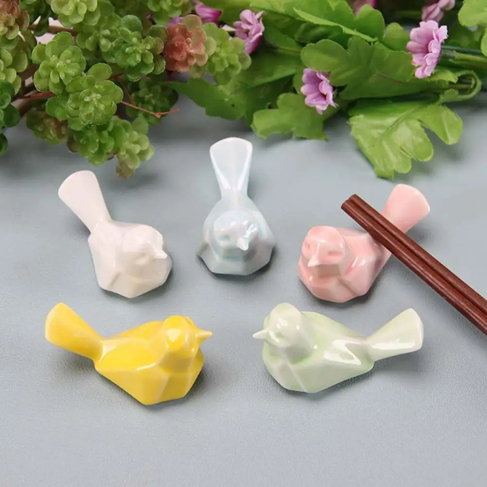 

Chopstick Rest Holder Ceramic Bird Handcrafted Pen Holder Small Ornament Bonsai Pot Plants Chinese Style Kitchen Decor