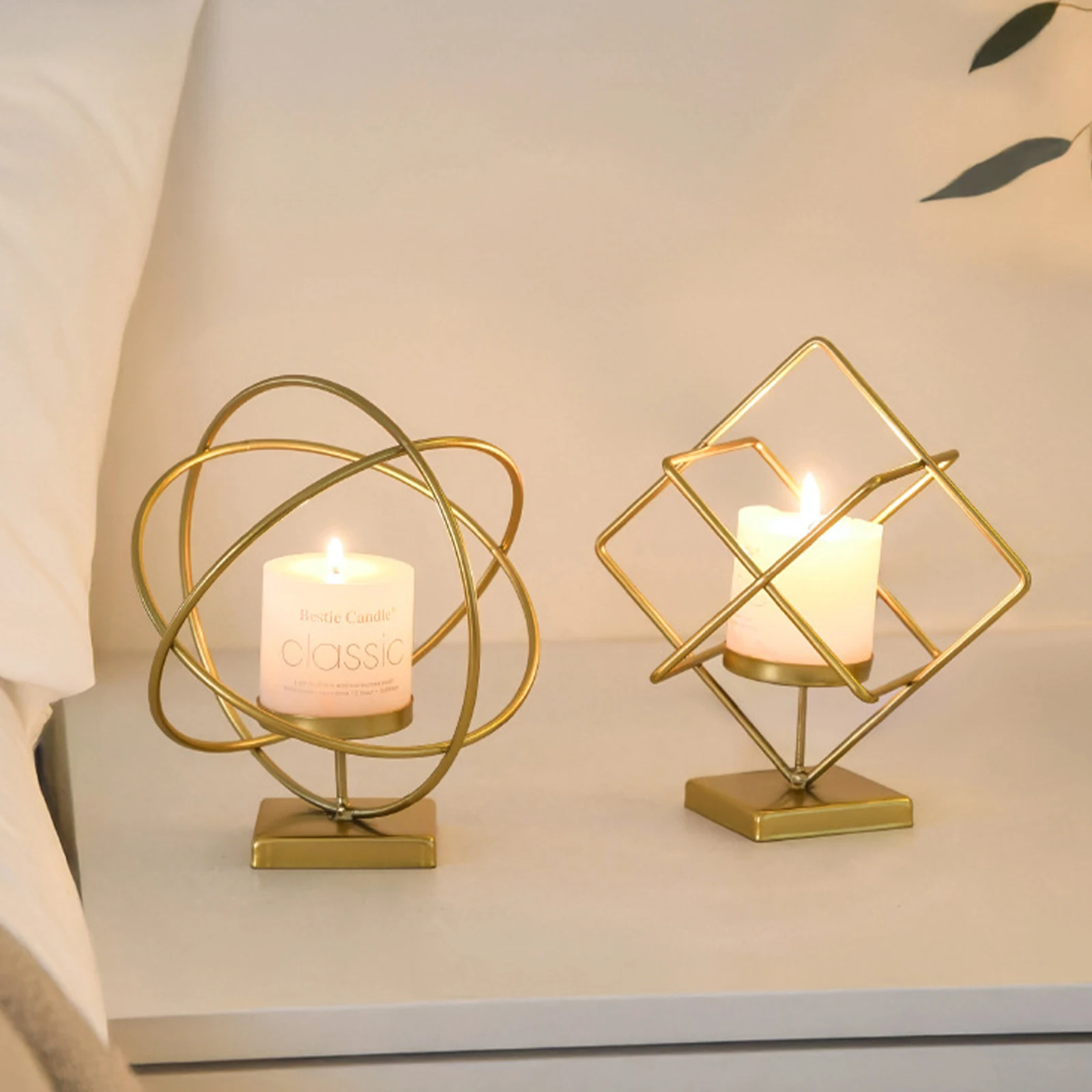 Modern Countertop Decor Candlesticks for Party 2025 New Candle Holder Creative Magic Cube/Globe Shape Metal Candlestick Holder