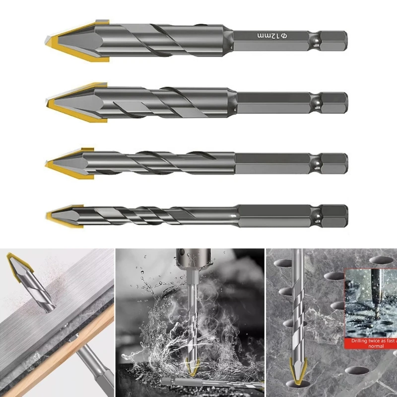 

Oblique Head Eccentric Drill Bit Highs Strength Hex Shank TriangleDrill Bit For Tile Ceramic Drilling Bit 6/8/10/12mm 87HA