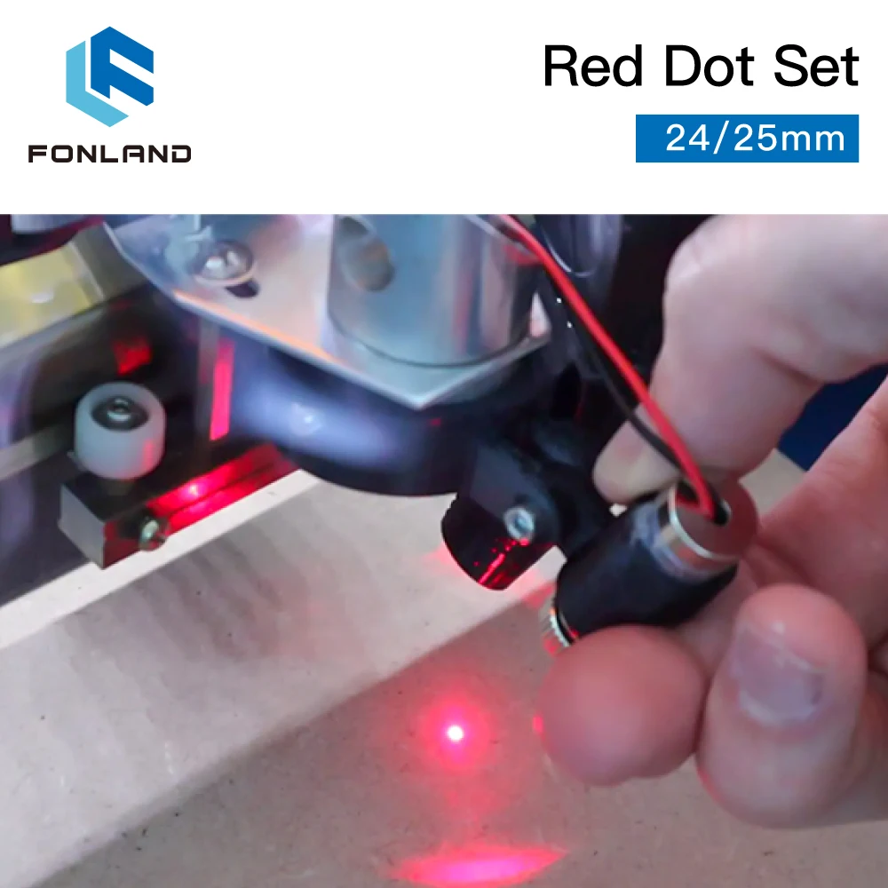 Modulo diodo FONLAND posizionamento dispositivo punto rosso DC 5V per testina di taglio per incisione Laser Co2 fai da te