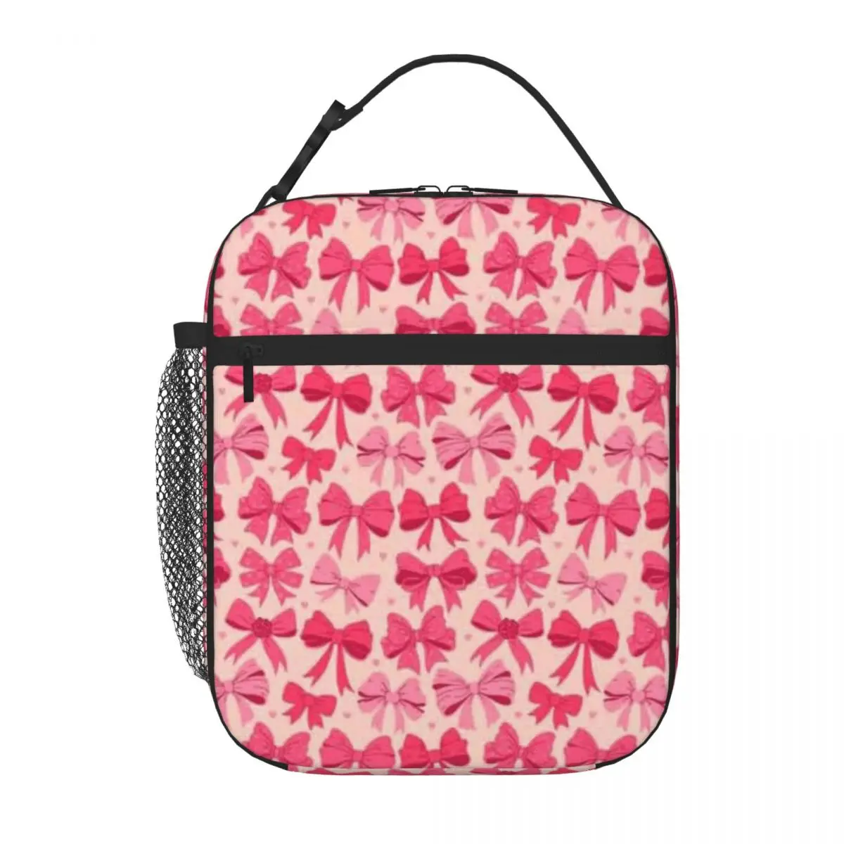 Bestselling Pattern With Pink Ribbon Bows Camouflage Sports Lunch Bag Pet Snack Carry Thermal Lunch Bag