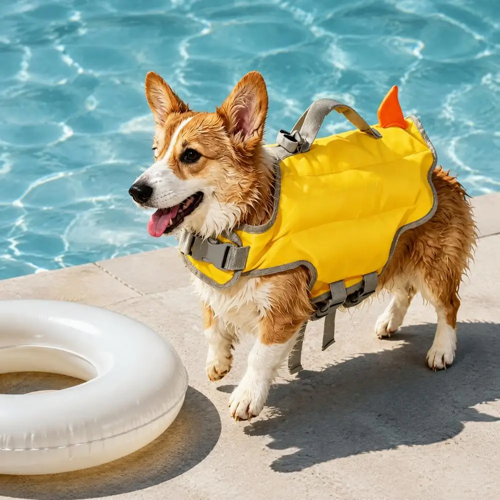 Dog Life Jacket, High Buoyancy Pet Swim Vest with Chin Rest And Rescue Handle Adjustable Swim Float Jacket for Small