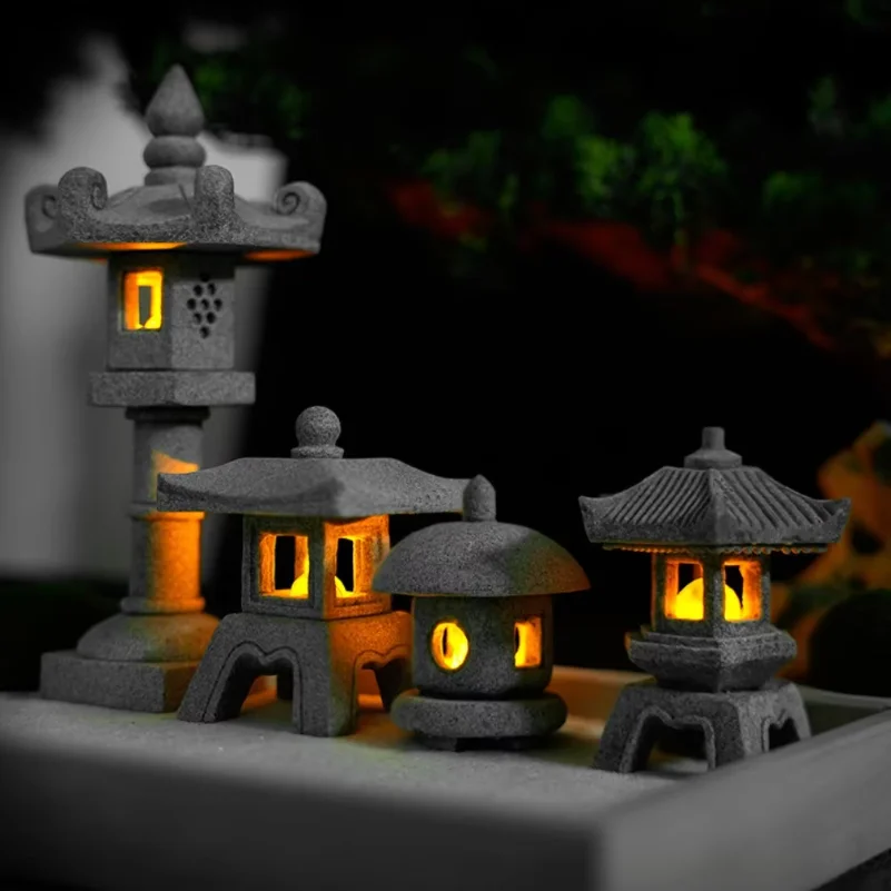 미니 탑 랜턴 조명 정원 장식품 미니어처 풍경 어항 젠 - Bonsai Garden Home 리뷰 및 가격