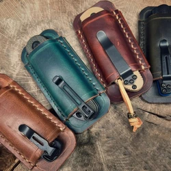 Echt leder edc Taschen werkzeugsc heide, horizontale Klappmesser tasche, Outdoor-Gürtel tasche Aufbewahrung für Messer