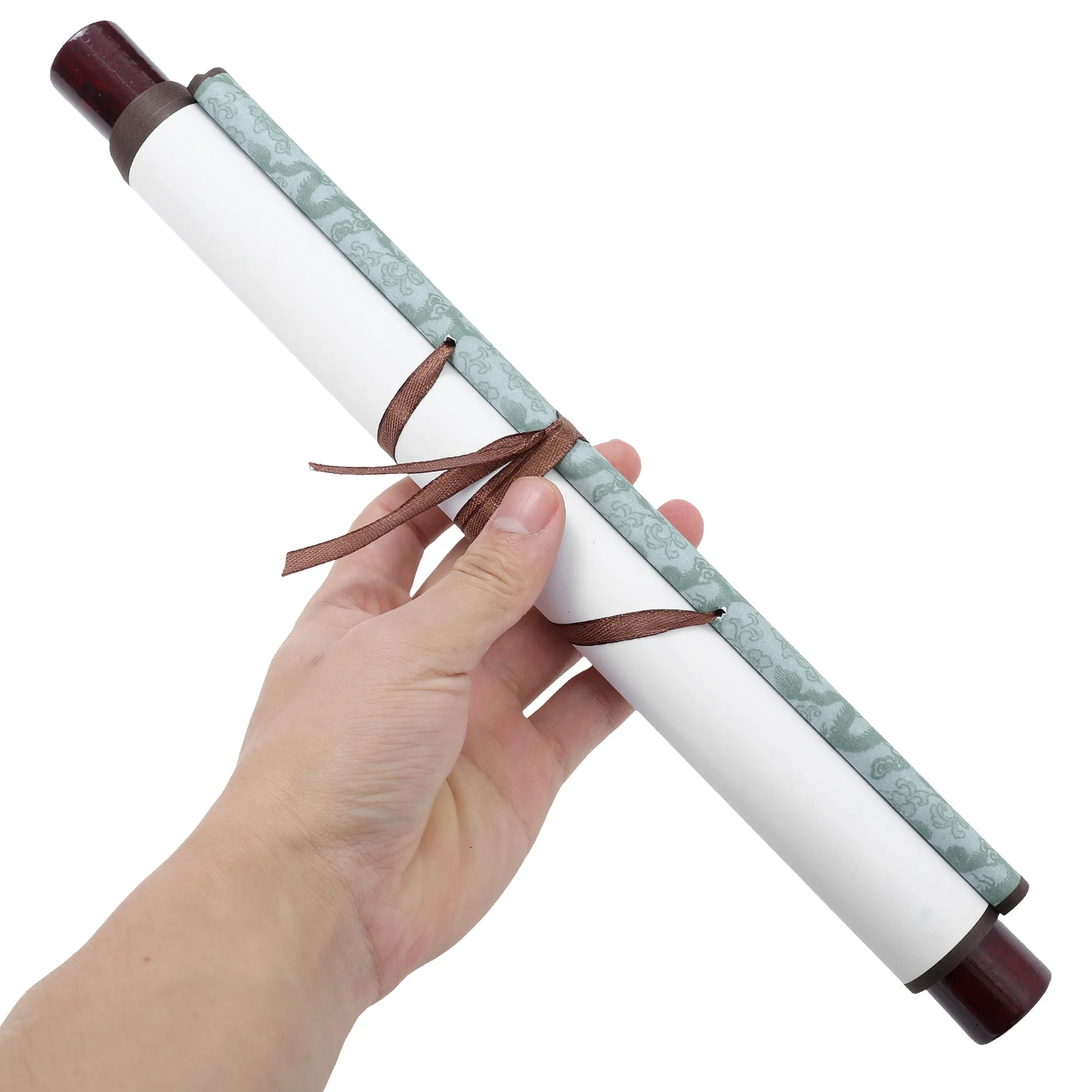 

Hanging Scroll for Calligraphy and Painting Blank Art Scroll with Spindles Xuan Rice Paper Chinese Style Design