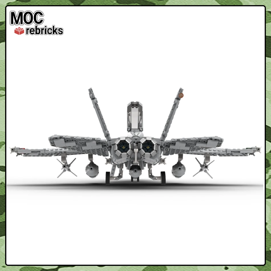 MOC военная серия USAF FA-18C Hornet Fighter, летающее оружие, набор моделей строительных блоков, игрушки «сделай сам» для детей, рождественские подарки