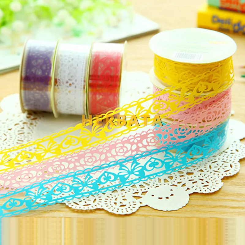 1pc/lot DIY Lace Decorative Tape Plastic Sweet Washi Tape for photo album Scrapbooking Masking Tape Free shipping CL-2301