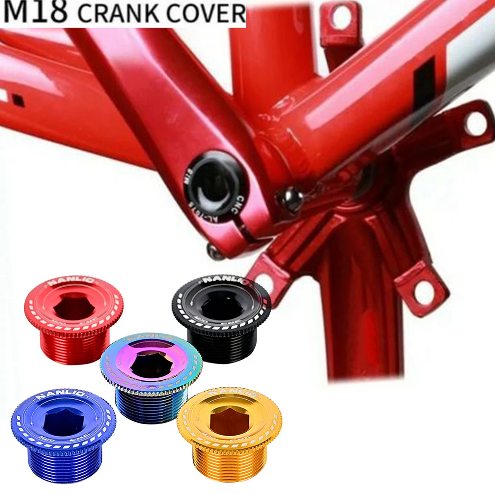 Crank Cover Screw Cap M18Mountain Road Bike Crankset Crank Cover Aluminum BMX-cycling Fitting Bicycle Fixing Bolt Crank Screws