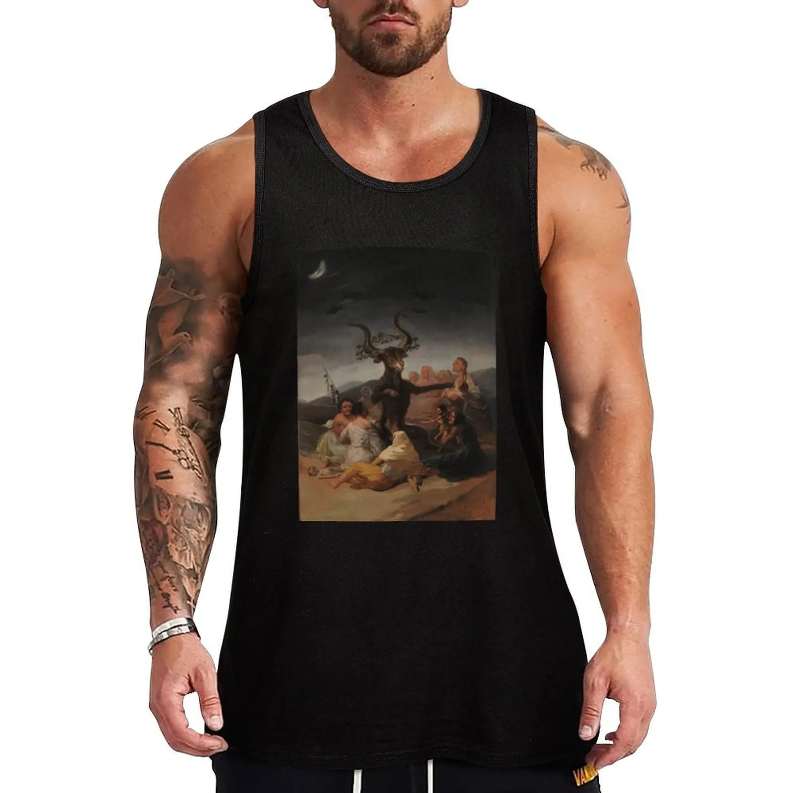 

Goya - Witches' Sabbath (Unedited Version)- BigArt Tank Top singlet for men men gym Men's sleeveless gym shirts