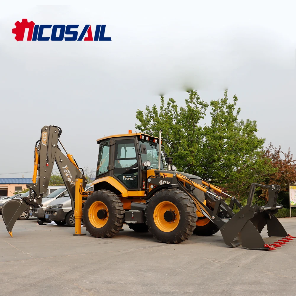 

New type of wheel loader, low-priced multifunctional 4x4 backhoe loader for sale in municipal construction