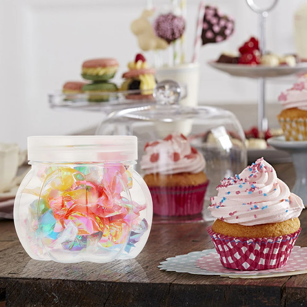 

24Pcs Pumpkin Candy Jars Clear Plastic Airtight Storage Containers for Candy Snacks Dry Food Chocolate Jar Cookie Jar