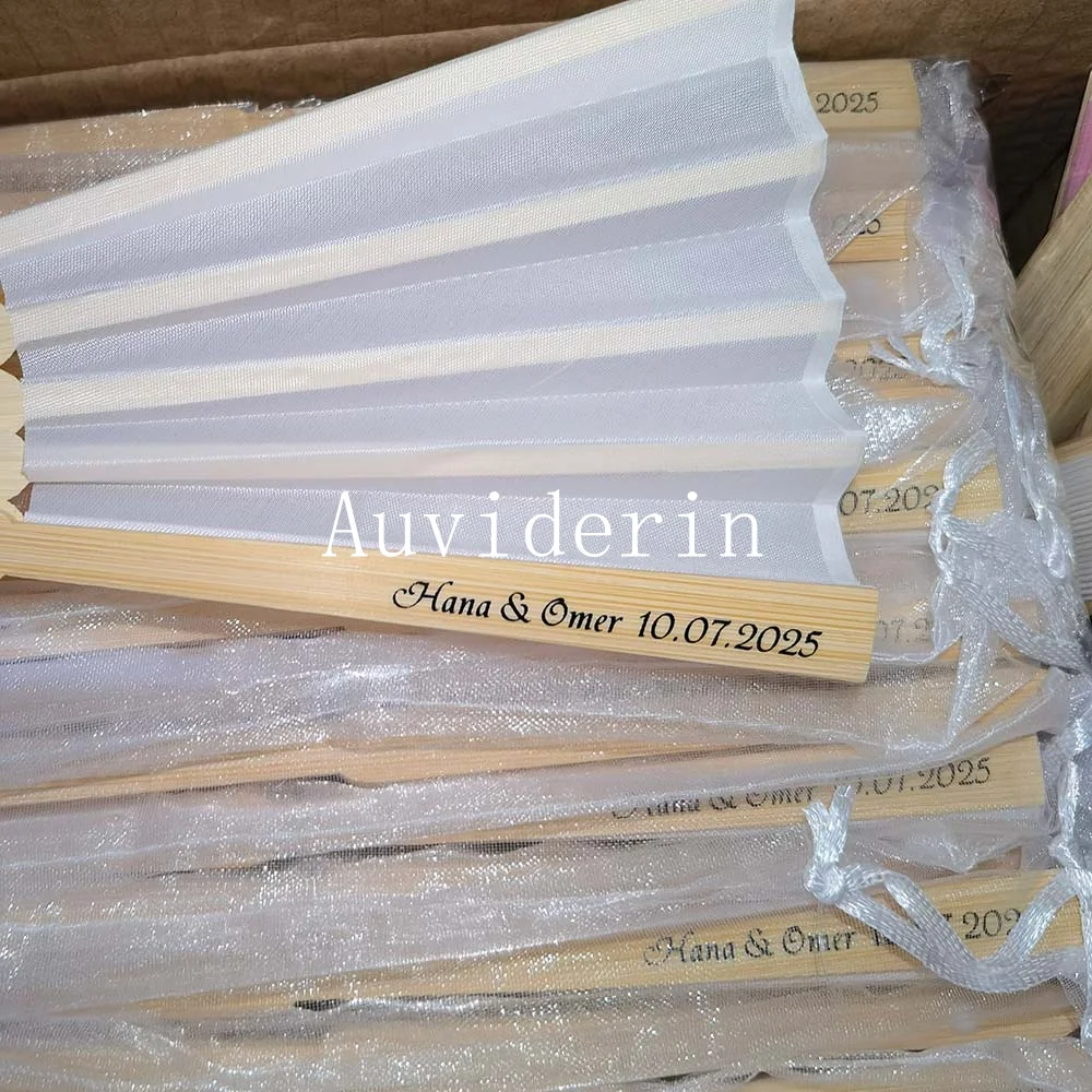 20/30Pcs Customized Bamboo Foldable Hand Fan for Wedding Party Bridesmaids Gift Personalized Folding Fan for Child Christening