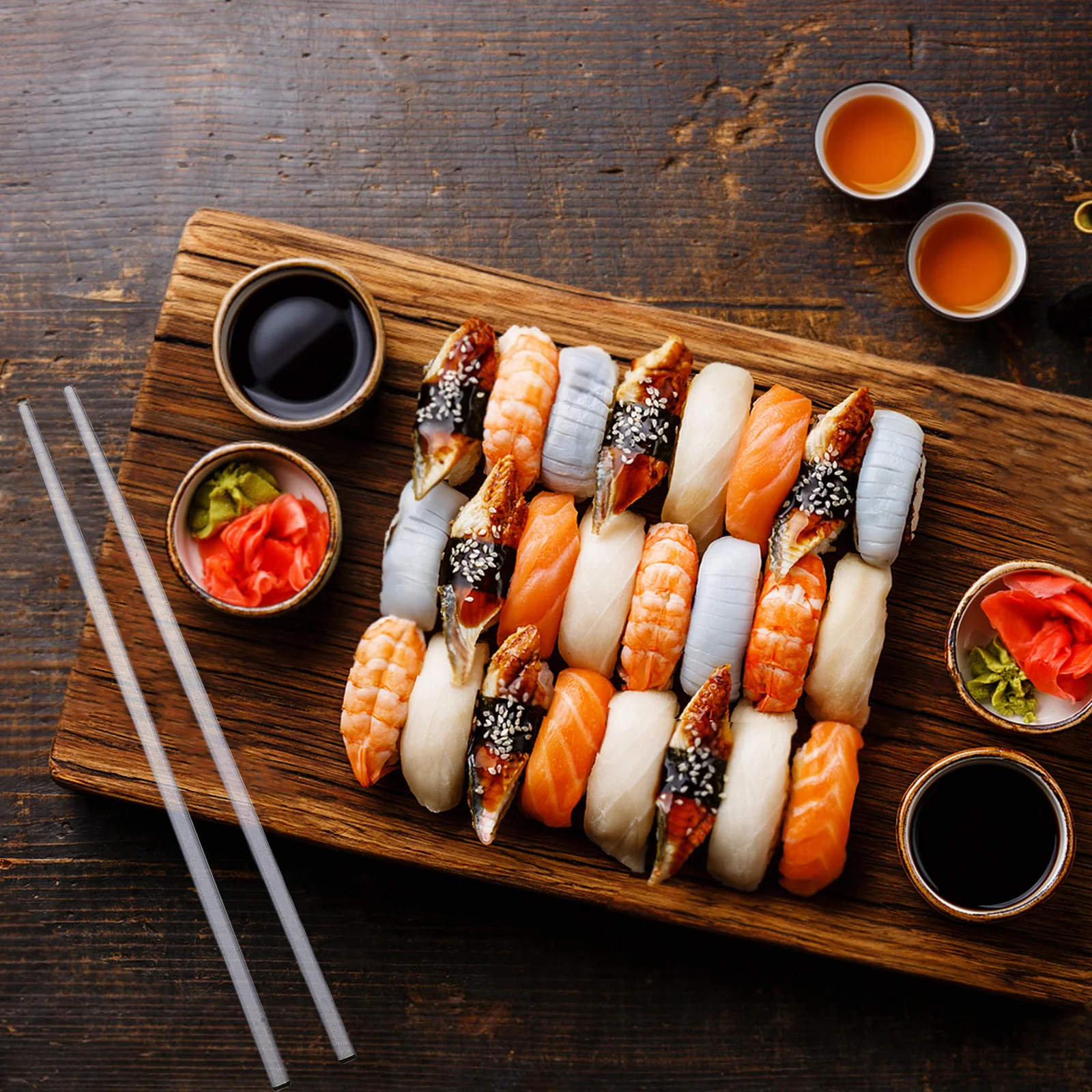 

1Pair Transparent Japanese Glass Chopsticks Reusable Dishwasher Safe Smooth Surface Sushi Sashimi Dining Sticks