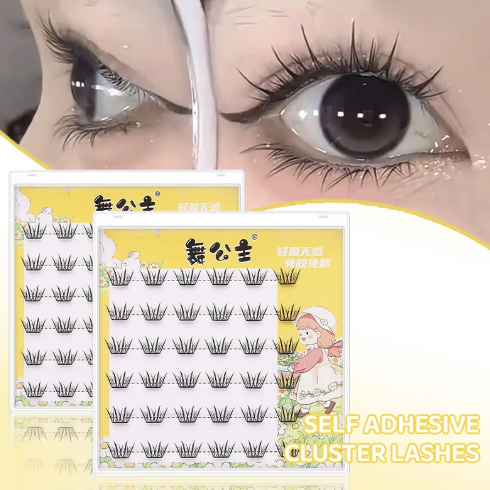 Popular With Jelly Glue Strips Segmented False Eyelashes Multiple Styles Handmade Fake Lashes DIY Glue Free Lash Clusters Men