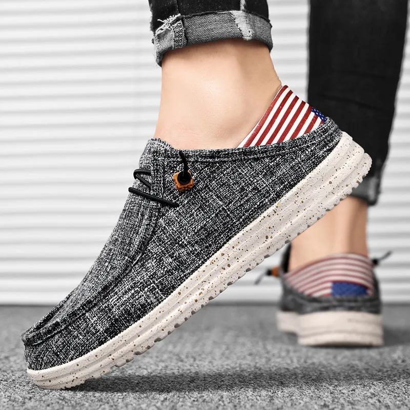 Size 37-48 Hot Sale Men Casual Shoes Lightweight Slip-on Shoes Men Canvas Shoes Comfortable Flat Men Loafers Zapatos Informales